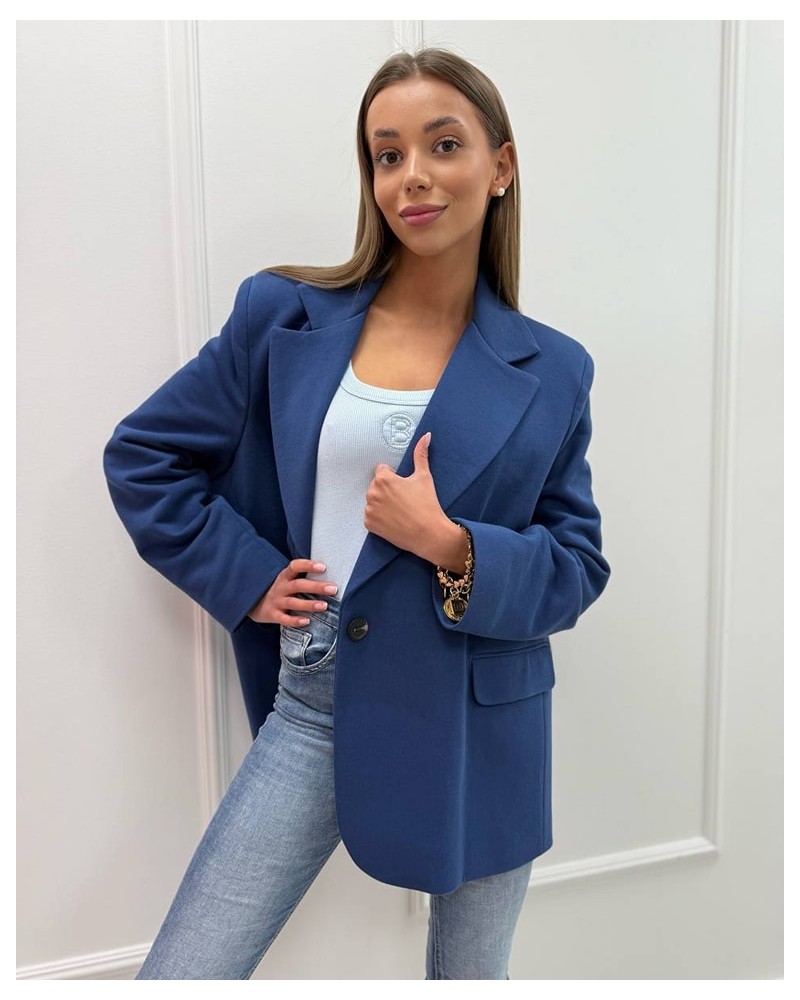 Marynarka materiałowa SLAY granatowa