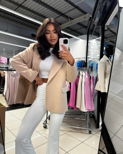 Marynarka materiałowa SLAY beżowa