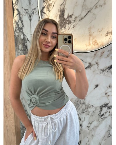 Bokserka z różą By o la la...! szałwia