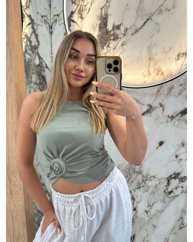 Bokserka z różą By o la la...! szałwia