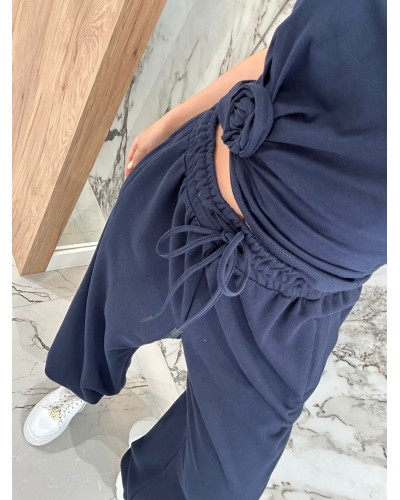 Bokserka z różą By o la la...! granatowa