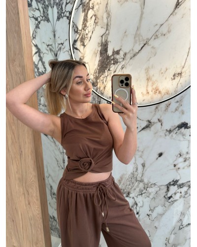 Bokserka z różą By o la la...! mokka