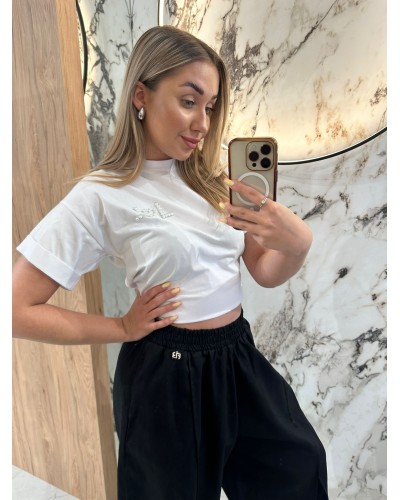 Spodnie lniane z rozcięciem By o la la...! czarne