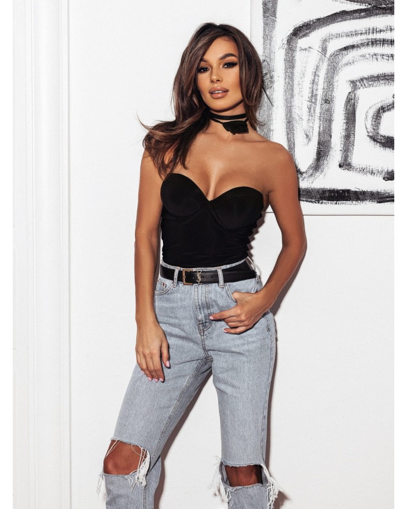 Body z różyczką La Milla czarne