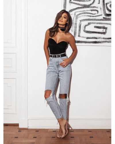 Body z różyczką La Milla czarne