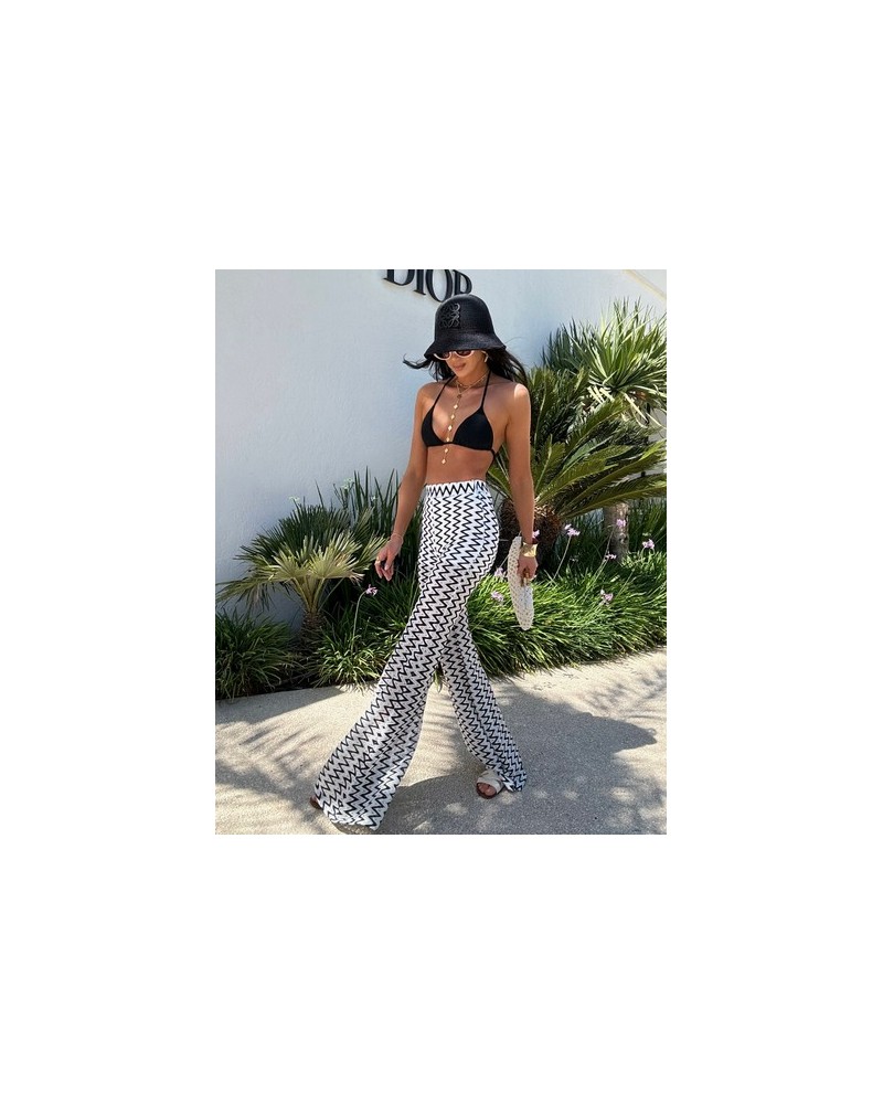 Spodnie zygzak La Milla biało czarne