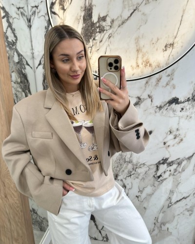 Marynarka krótka EMO jasny beż