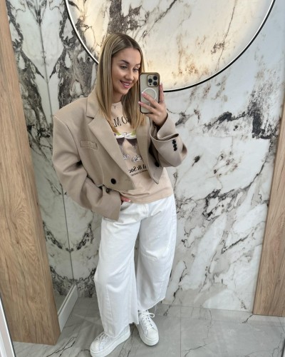 Marynarka krótka EMO jasny beż