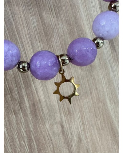 Bransoletka złote słońce By o la la...! fioletowa