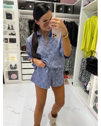 Komplet we wzory La Milla niebieski