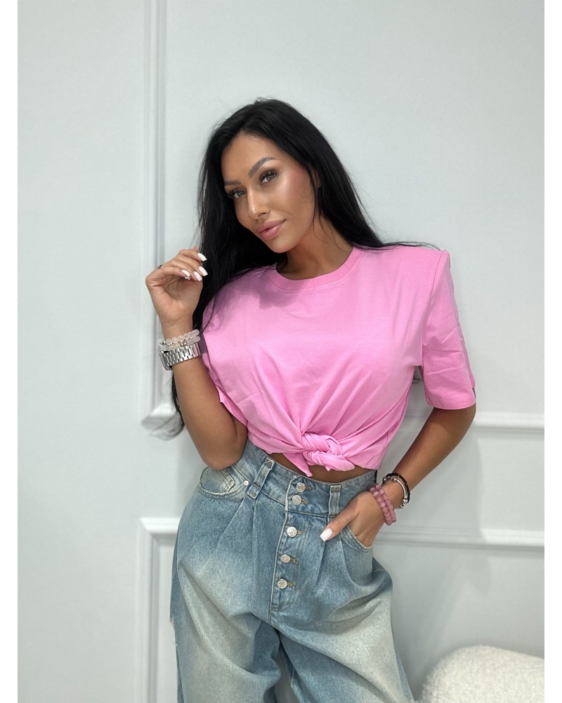 T-shirt wiązany La Milla różowa