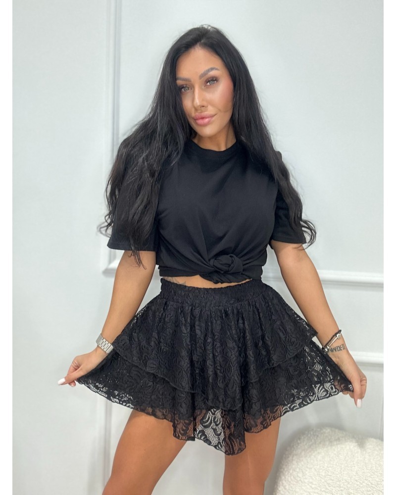 Spódniczko-spodenki koronkowe La Milla czarne