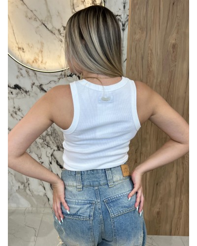 Krótka bokserka prążkowana By o la la...! śmietankowa