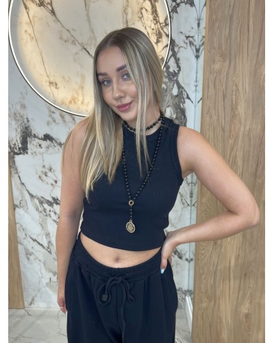 Krótka bokserka prążkowana By o la la...! czarna