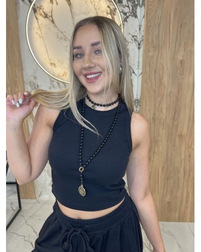 Krótka bokserka prążkowana By o la la...! czarna