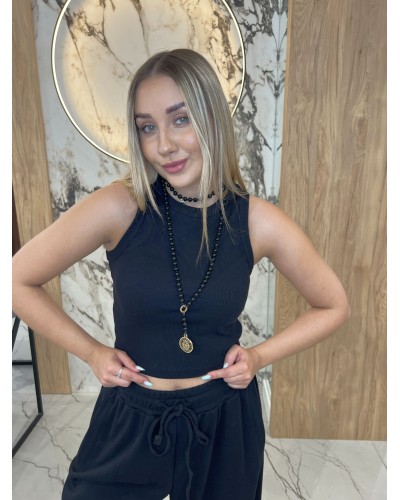 Krótka bokserka prążkowana By o la la...! czarna