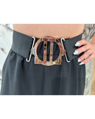 Pasek elastyczny z srebrną klamrą By o la la...!