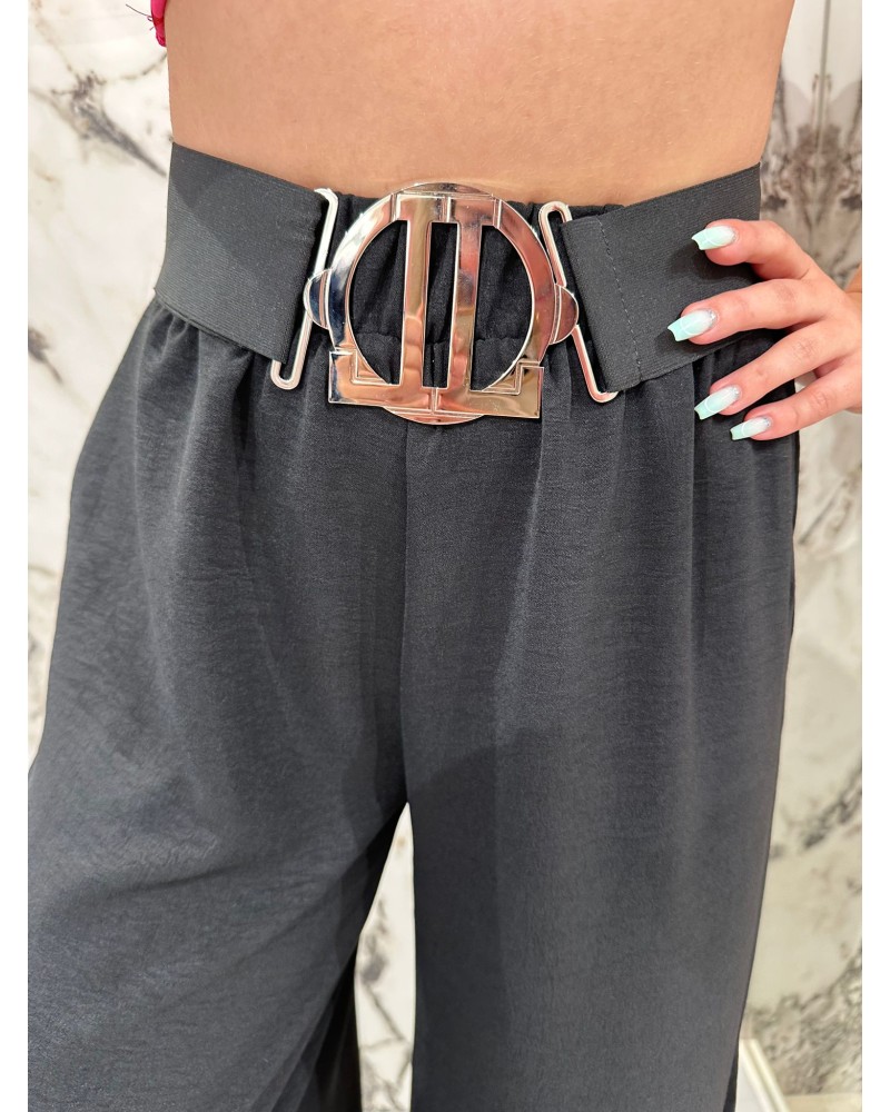 Pasek elastyczny z srebrną klamrą By o la la...!