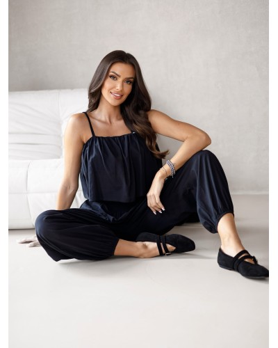 Komplet z krótkim topem By o la la...! czarny