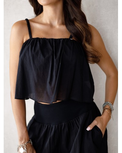 Komplet z krótkim topem By o la la...! czarny