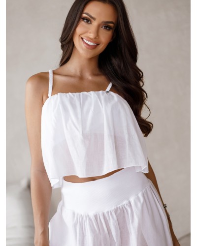 Komplet z krótkim topem By o la la...! biały