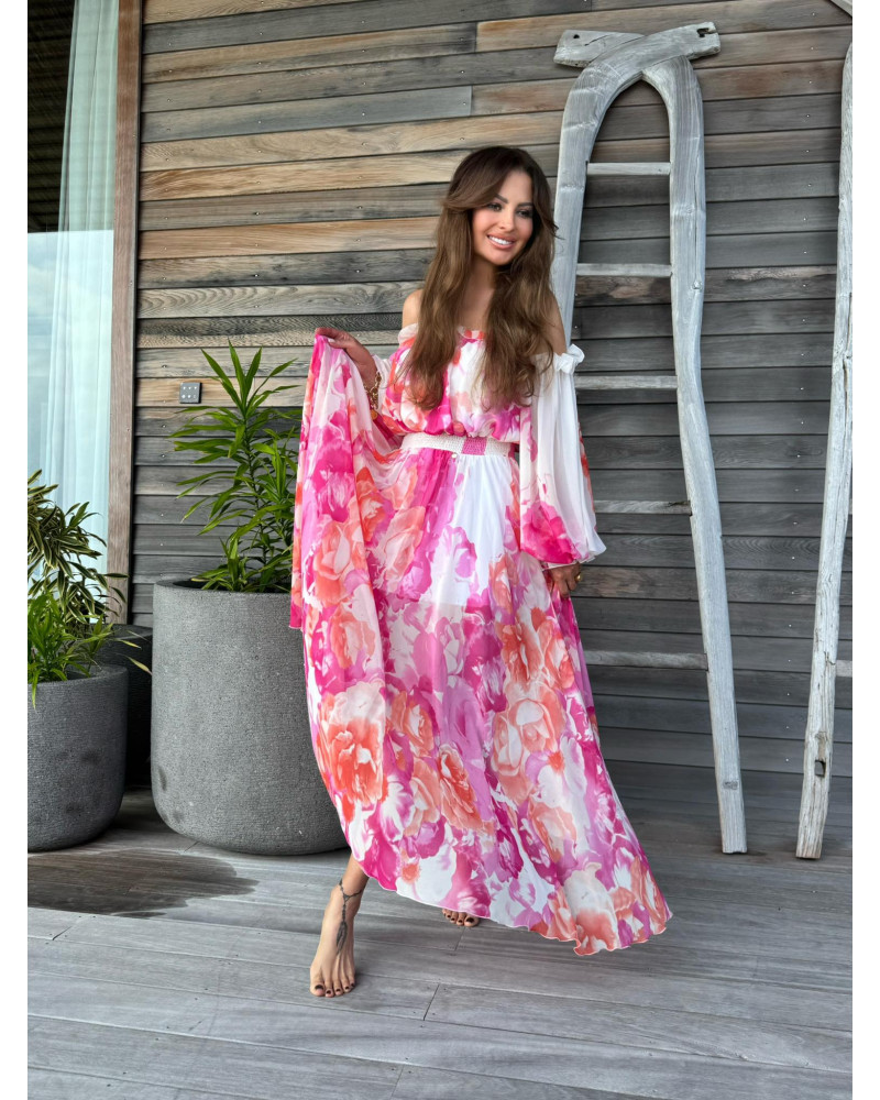 Sukienka maxi By o la la...! różowa