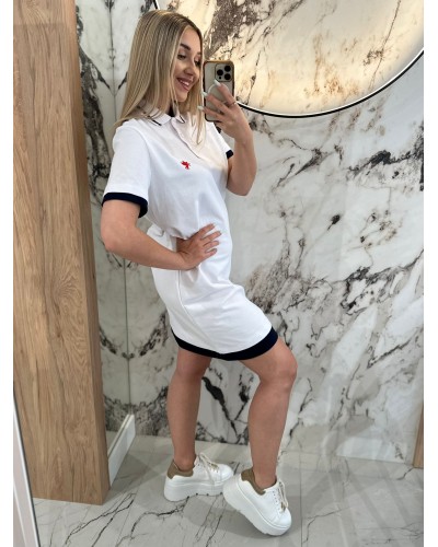 Sukienka polo z kołnierzykiem By o la la...! biała