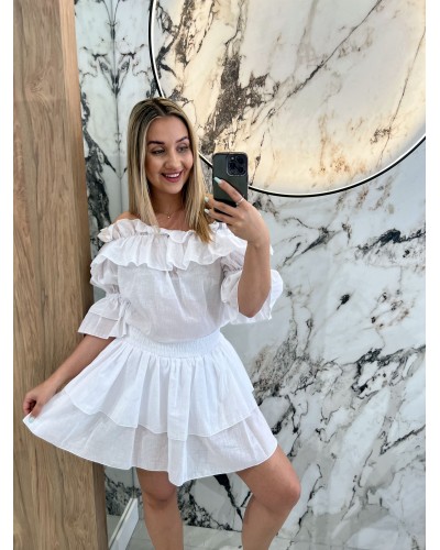 Komplet z falbankami By o la la...! biały