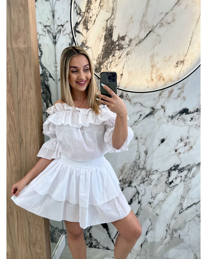 Komplet z falbankami By o la la...! biały