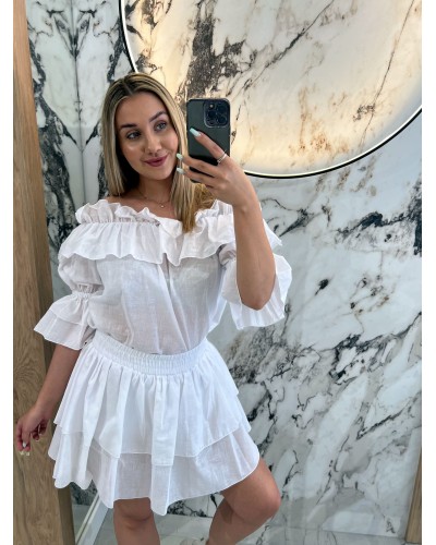 Komplet z falbankami By o la la...! biały