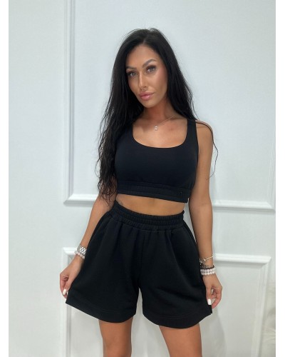 Top ze ściągaczem EMO czarny