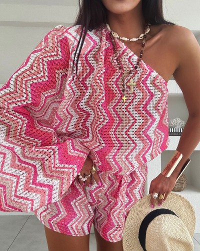 Komplet Zygzak Color La Milla ciemny róż