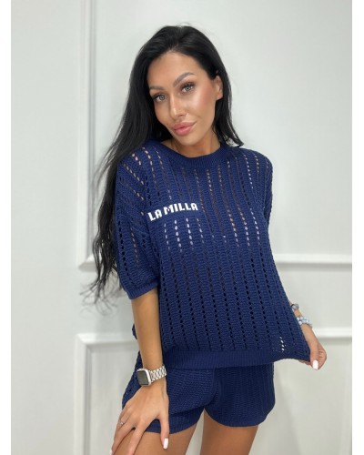 Komplet dzianinowy La Milla granatowy