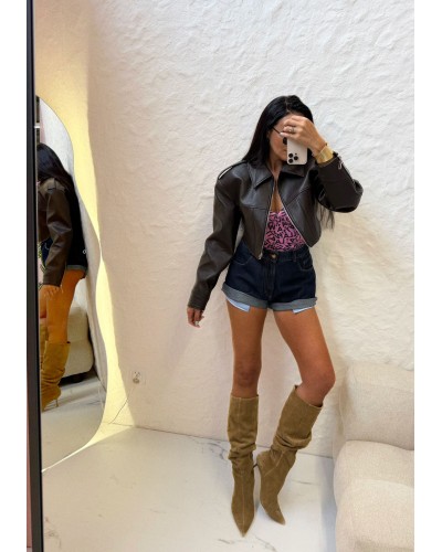 Spodenki jeansowe wywijane La Milla ciemne