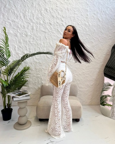 Krótka koronkowa hiszpanka La Milla biała