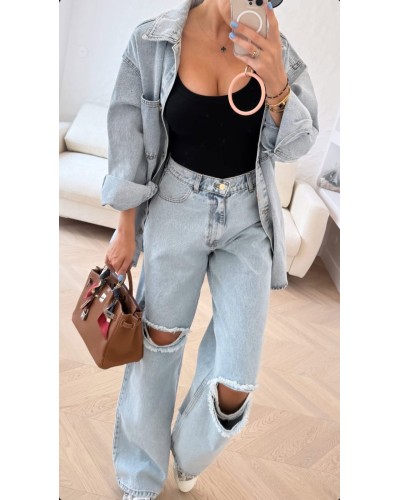 Spodnie jeansowe z dziurami La Milla