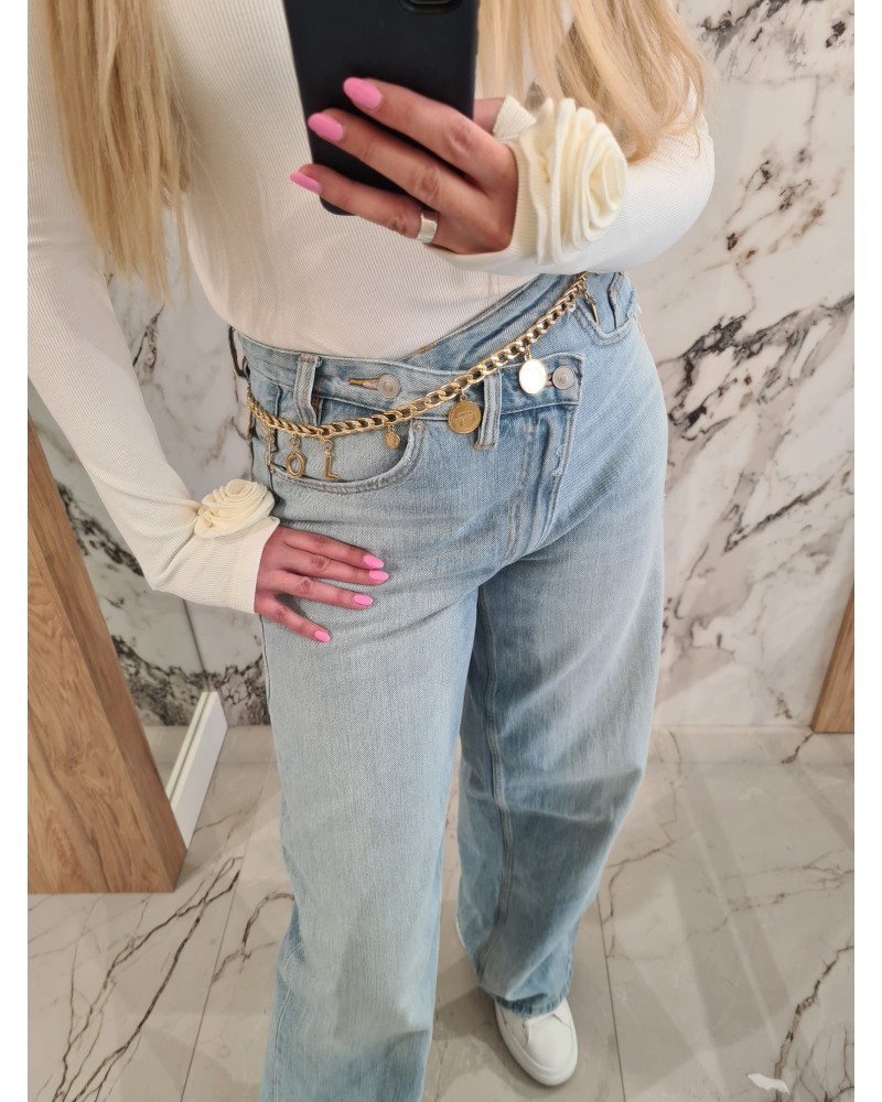 Pasek łańcuch pojedynczy By o la la...! złoty