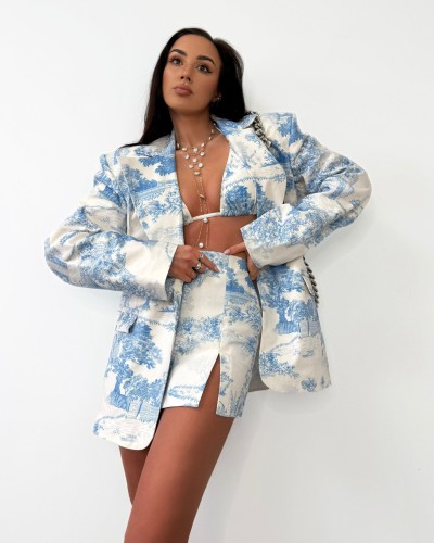 Marynarka w stylu DIOR La Milla błękitna