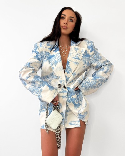 Marynarka w stylu DIOR La Milla błękitna