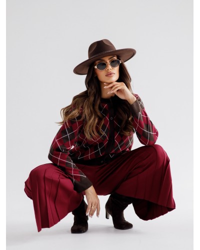 Kardigan w romby By o la la...! merlot