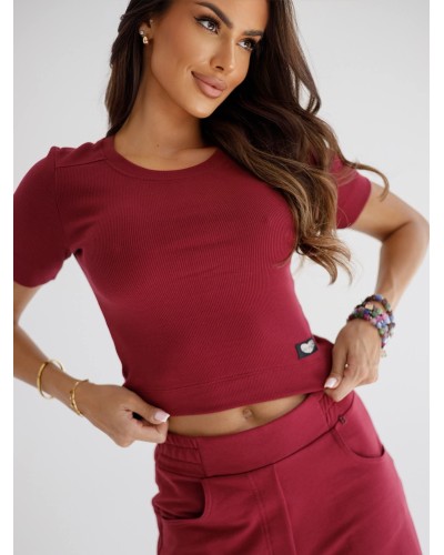 Top krótki serduszko By o la la...! merlot