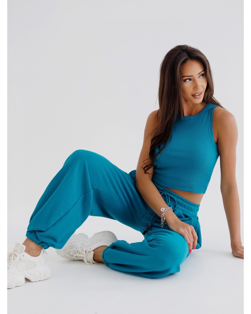 Spodnie fashion By o la la...! petrol