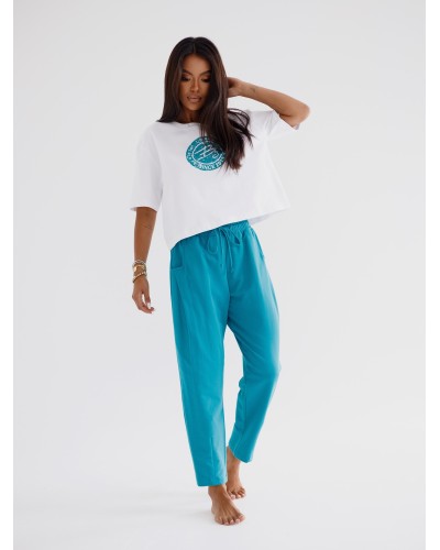 Spodnie dresowe troczki By o la la...! petrol