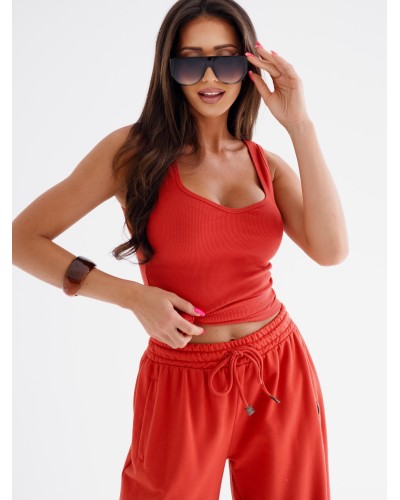 Bokserka w szpic By o la la...! terracotta