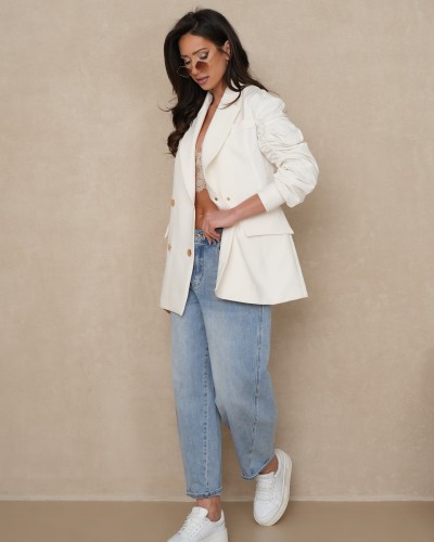 Marynarka ortalionowy rękaw By o la la...! śmietanowa